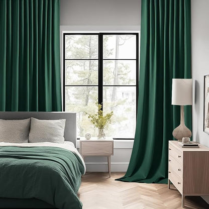 MIULEE Christmas Hunter Green Back Tab Blackout Curtains 90 Inches Long 2 - Image 2