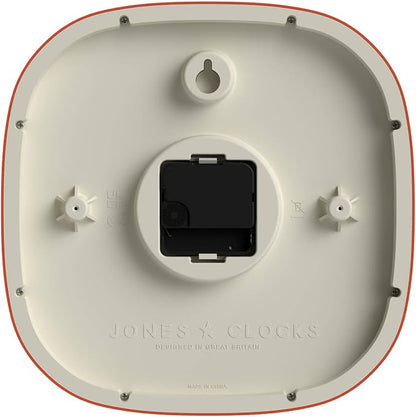 JONES CLOCKS® Pulsar wall Clock | Square Rounded Retro Clock | 10 inch | Orange - Image 7