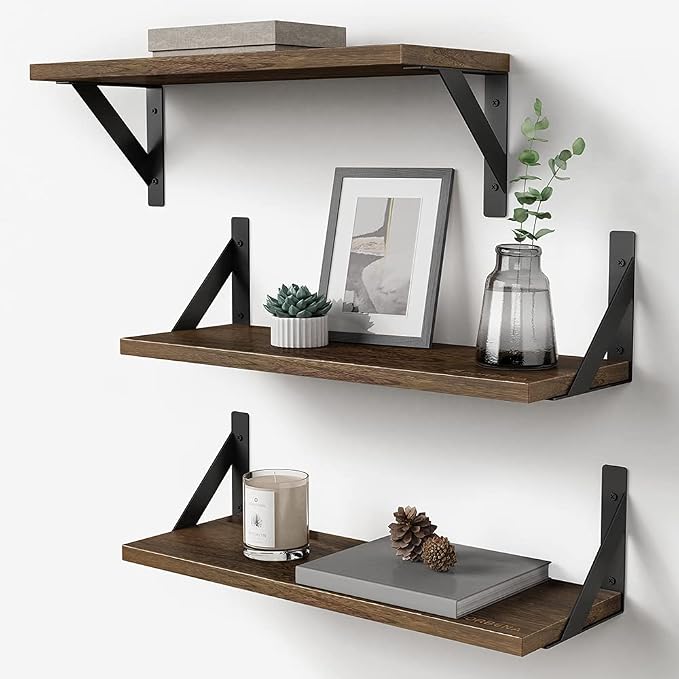 Forbena Rustic Floating Book Shelves by Forbena