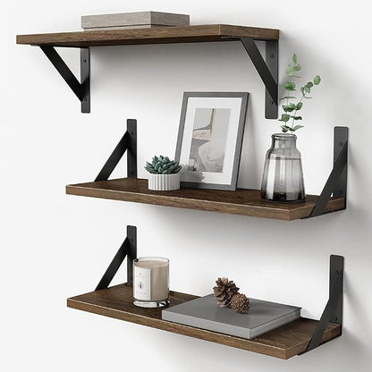 Forbena Rustic Floating Book Shelves by Forbena