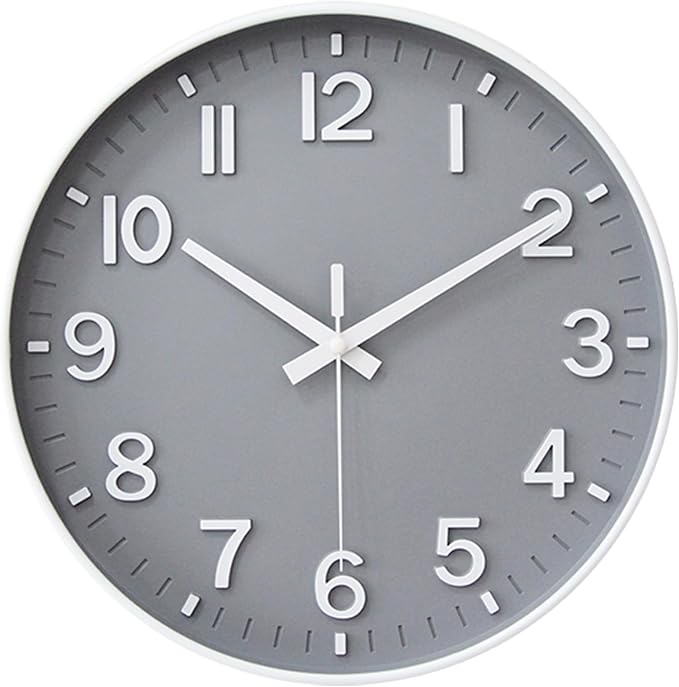 HZDHCLH Wall Clocks Battery Operated, Wall Clock Gray, 10 inch Wall Clock by HZDHCLH
