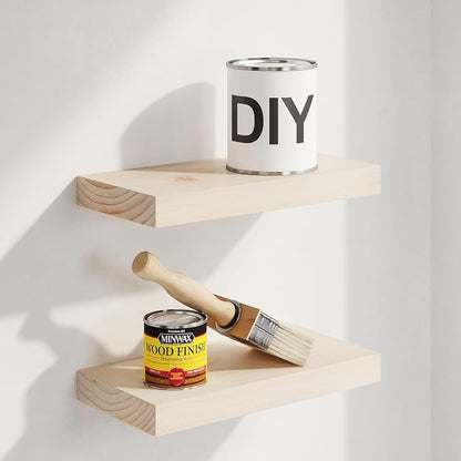 Homeforia Wood Floating Shelf 12 inch, High End Solid Natural Wood 12inch by Homeforia