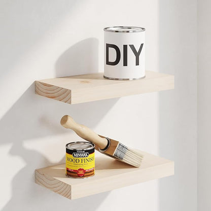 Homeforia Wood Floating Shelf 12 inch, High End Solid Natural Wood 12inch by Homeforia