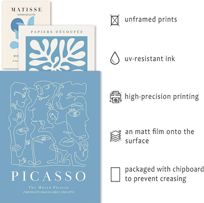 ANERZA 16 PCS Blue Wall Art Decor, Matisse Gallery Wall Prints - Image 3