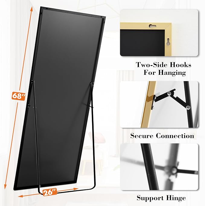 Sweetcrispy 68"x26" Full Length Mirror, Leaning or Standing Full Body Mirror - Image 5