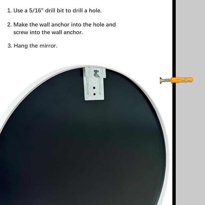 Sunniry White Round Mirror 24 inch, 2 Pack White Circle Mirror, Round Bathroom - Image 7