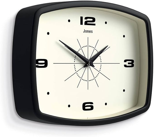 JONES CLOCKS® Movie wall Clock | Retro Rectangular Clock | 10 inch | Black | - Image 2