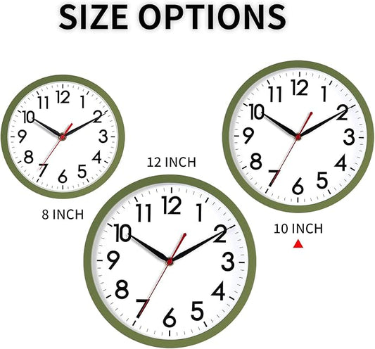 AKCISOT Wall Clock 10 Inch Silent Non-Ticking Modern Clocks Battery Operated - Image 2