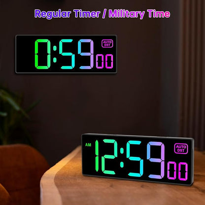 Soobest Large LED Digital Wall Clock 8 RGB Color Changing Display, Corded Plug - Image 3