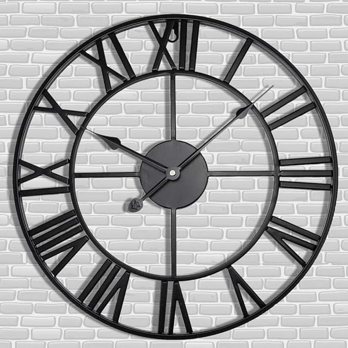 Antique Tower 24 inch Large Roman Numeral Wall Clock, Indoor Outdoor Patio by Letmaliy