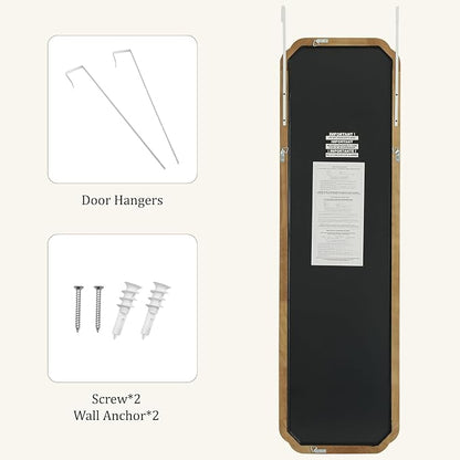 WallBeyond Full Length Door Mirror 14" x 48", Wood Frame Over-the-Door Mirror - Image 8