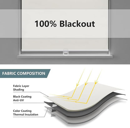 AOSKY Cordless Roller Shades Blackout Blinds - Image 5