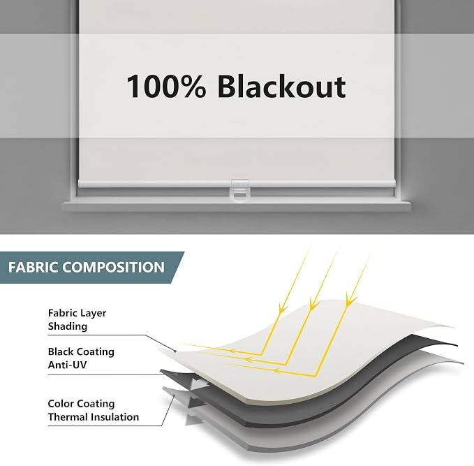 Cordless Roller Shades Blackout Blinds - Image 5