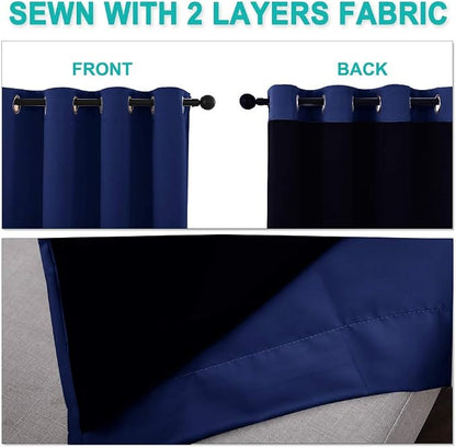 NICETOWN Blackout Curtains 80 inches Long, 2 Pieces, Royal Blue, Full Light - Image 5