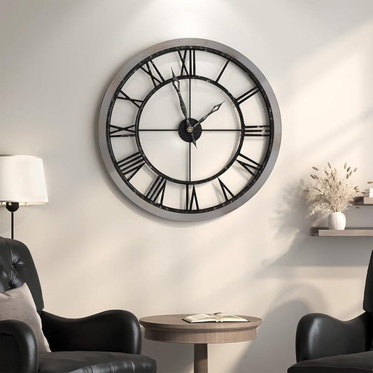 Cuspin Large Wall Clock for Living Room Decor, 30 Inch Round Farmhouse Wall - Image 2