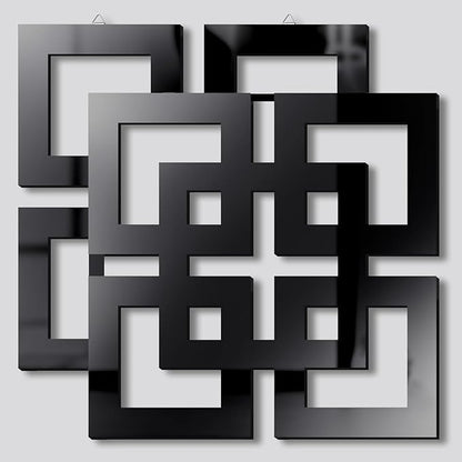 Weysat Wall Mount Home Mirror, 2 Pieces Silver Square Decorative Mirror by Weysat