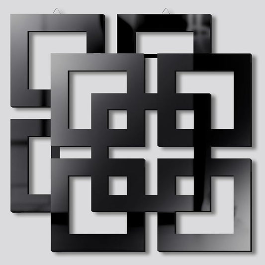 Weysat Wall Mount Home Mirror, 2 Pieces Silver Square Decorative Mirror by Weysat