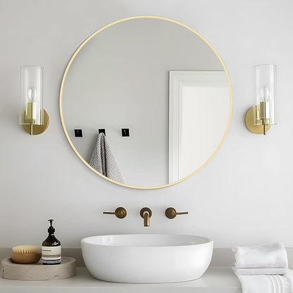 WallBeyond 24 inch Round Mirror Gold Circle Wall Mirror - Image 2
