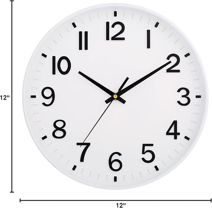 HZDHCLH White Wall Clocks Battery Operated 12 inch Silent Non Ticking Modern - Image 7
