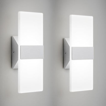 Modern LED Wall Sconces Set of Two, 12 Inch Indoor Dimmable Brushed Nickel Wall by BrillianceMeetsDurability