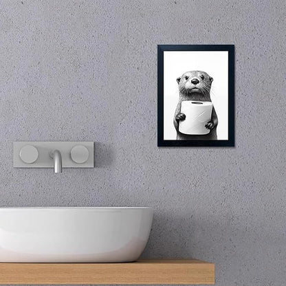 Funny Bathroom Wall Decor Framed Black and White Bathroom Wall Art Toilet Paper - Image 7