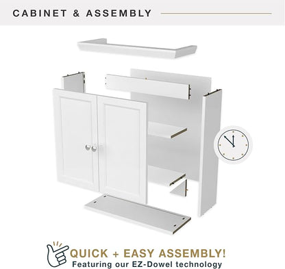 MCS 23x26 White Medicine Cabinet Organizer, Wall Mounted Bathroom Cabinet - Image 6