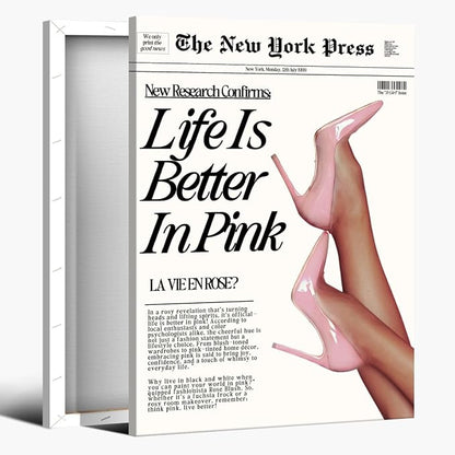 Trendy Baby Pink Poster 70s Canvas Prints The New York Press Wall Art Life Is by Unknown