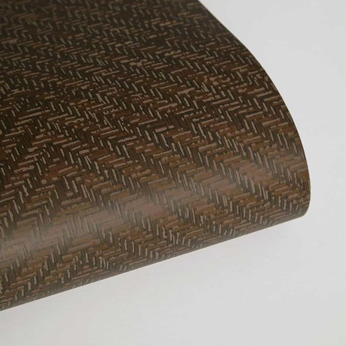 Tempaper x Jeremiah Brent Brown Textured Faux Grasscloth Parquet Removable Peel - Image 6