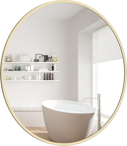 WallBeyond 20 inch Round Mirror Gold Circle Wall Mirror by WallBeyond