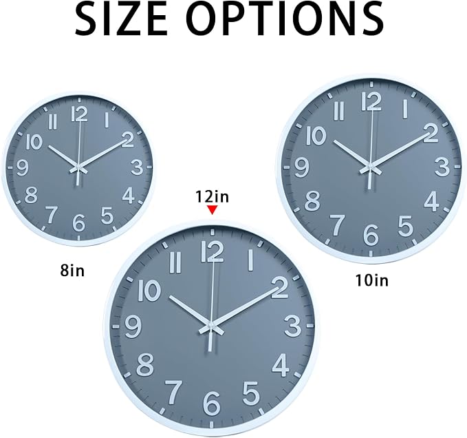 Wall Clocks Battery Operated 12 inch Modern Wall Clock, Silent Non Ticking Wall - Image 5