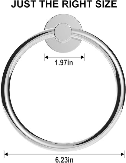 SetSail Towel Holder for Bathroom Wall Screw-in 3 Packs Towel Ring Stainless - Image 5