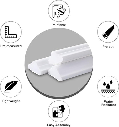 Pangda 3 Set Peel and Stick Wall Molding Kit, 3D Premade Accent Molding - Image 3