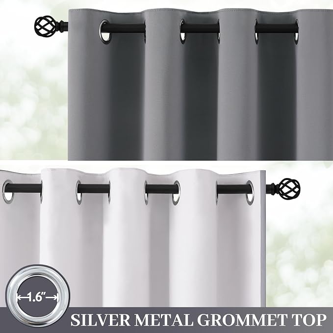 Yakamok 100% Blackout Curtain Panels 84 inches Cold and Light Blocking Drapes - Image 2