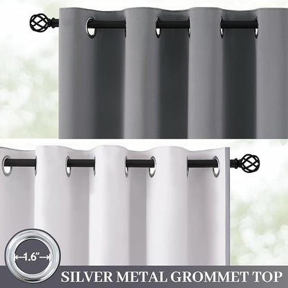 Yakamok 100% Blackout Curtain Panels 84 inches Cold and Light Blocking Drapes - Image 2