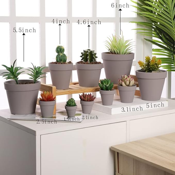 Yishang 72 pcs Small Mini Grey Clay Pots, 2.5'' Terracotta Pot Clay Ceramic Pottery Planter,Cactus Flower Terra Cotta Pots,Succulents Nursery Pots,with Drainage Hole,Great for Crafts,Wedding Favor