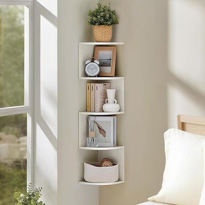 5-Tier Floating Corner Shelf Wall Mount, Heavy Duty Wall Corner Bookshelf - Image 9