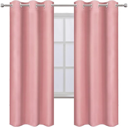 LEMOMO Pink Thermal Blackout Curtains/42 x 72 Inch/Set of 2 Panels Room - Image 2