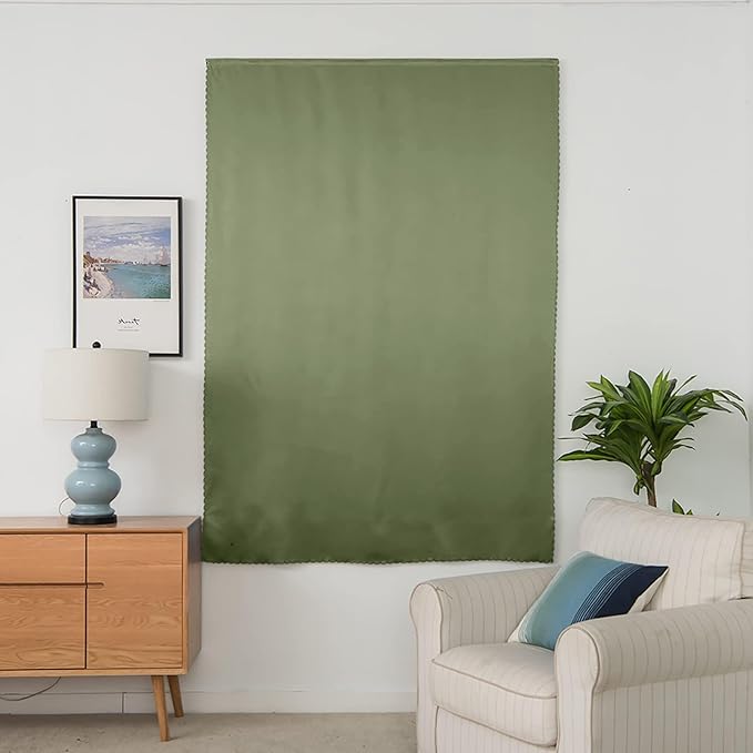 AJAZZ 100% Blackout Stick Curtain Portable Blackout Curtains Adhesive Curtains - Image 8