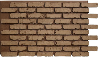 EverStone Aged Brick Faux Brick Panel, 46 7/8"W x 27"H x 1 1/4"D, Terracotta by EkenaMillwork