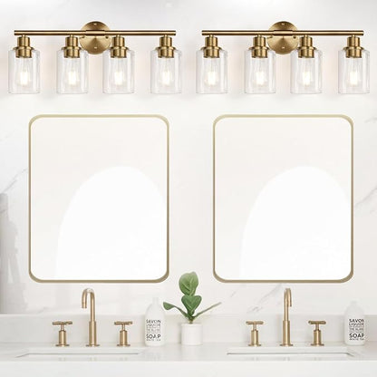 Zarbitta 4-Light Bathroom Light Fixtures, Brushed Brass Modern Vanity Lights - Image 6