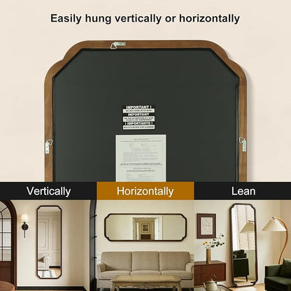 WallBeyond Full Length Mirror Wall Mounted 71"x24", Rustic Wooden Frame Floor - Image 5