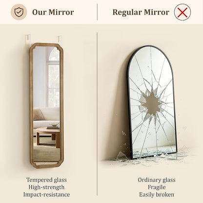 WallBeyond Full Length Door Mirror 14" x 48", Wood Frame Over-the-Door Mirror - Image 7