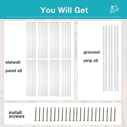 NeatiEase Slatwall Panel Wall Storage Systems, 4 x 8ft Slat Wall Paneling - Image 3