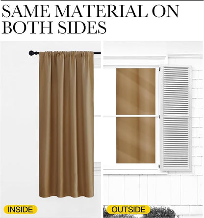 NICETOWN Bedroom Curtains Blackout Draperies, 1 Pair, 34-inch W x 63-inch L - Image 5