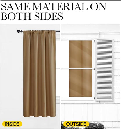 NICETOWN Bedroom Curtains Blackout Draperies, 1 Pair, 34-inch W x 63-inch L - Image 5