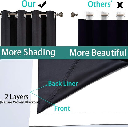 Yakamok Pure White 100% Blackout Curtains - Image 5