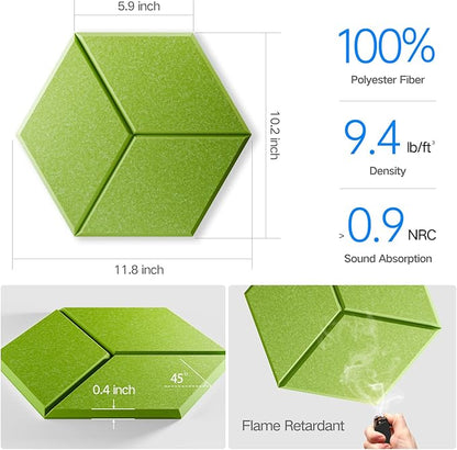 12 Pack Self-Adhesive Acoustic Panels 12" X 10" X 0.4" - Image 3