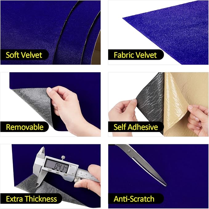 FunStick Sapphire Blue Fabric Wallpaper Peel and Stick Soft Velvet Fabrics - Image 4