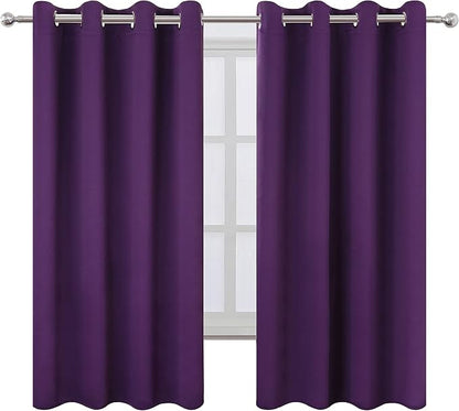 LEMOMO Blackout Curtains 52 x 63 inch/Purple Curtains Set of 2 Panels/Thermal - Image 2