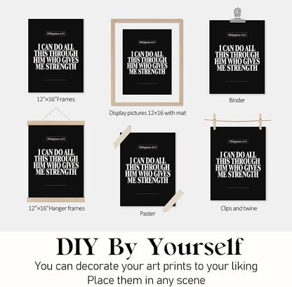 Locomiss Black Christian Wall Art Decor Posters, Minimalist Jesus Scripture - Image 7